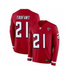 Men's Nike Atlanta Falcons #21 Desmond Trufant Limited Red Therma Long Sleeve NFL Jersey