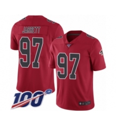 Men's Atlanta Falcons #97 Grady Jarrett Limited Red Rush Vapor Untouchable 100th Season Football Jersey