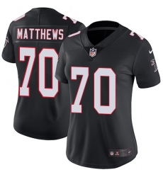 Women's Nike Atlanta Falcons #70 Jake Matthews Black Alternate Vapor Untouchable Limited Player NFL Jersey
