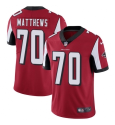 Youth Nike Atlanta Falcons #70 Jake Matthews Red Team Color Vapor Untouchable Limited Player NFL Jersey