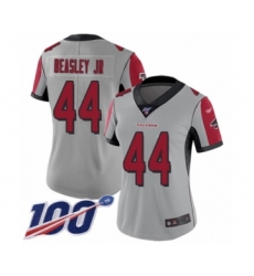 Women's Atlanta Falcons #44 Vic Beasley Limited Silver Inverted Legend 100th Season Football Jersey