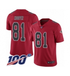 Men's Atlanta Falcons #81 Austin Hooper Limited Red Rush Vapor Untouchable 100th Season Football Jersey