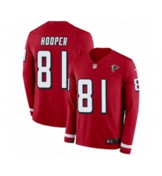Youth Nike Atlanta Falcons #81 Austin Hooper Limited Red Therma Long Sleeve NFL Jersey