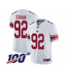 Men's New York Giants #92 Michael Strahan White Vapor Untouchable Limited Player 100th Season Football Jersey
