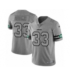 Men's New York Jets #33 Jamal Adams Limited Gray Team Logo Gridiron Football Jersey
