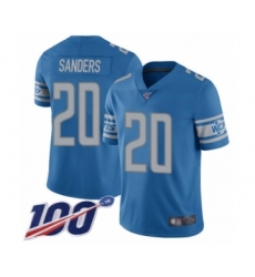 Men's Detroit Lions #20 Barry Sanders Blue Team Color Vapor Untouchable Limited Player 100th Season Football Jersey