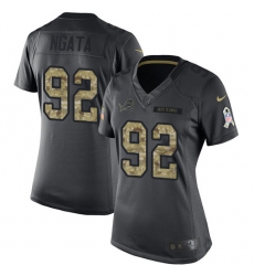 Women's Nike Detroit Lions #92 Haloti Ngata Limited Black 2016 Salute to Service NFL Jersey