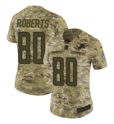 Women's Nike Detroit Lions #80 Michael Roberts Limited Camo 2018 Salute to Service NFL Jersey