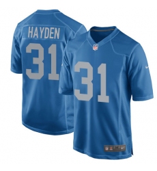 Men's Nike Detroit Lions #31 D.J. Hayden Game Blue Alternate NFL Jersey