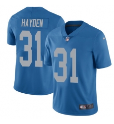 Youth Nike Detroit Lions #31 D.J. Hayden Elite Blue Alternate NFL Jersey