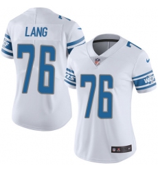 Women's Nike Detroit Lions #76 T.J. Lang Elite White NFL Jersey