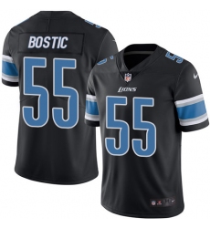 Men's Nike Detroit Lions #55 Jon Bostic Limited Black Rush NFL Jersey