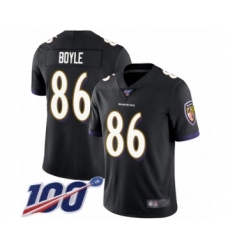 Men's Baltimore Ravens #86 Nick Boyle Black Alternate Vapor Untouchable Limited Player 100th Season Football Jersey