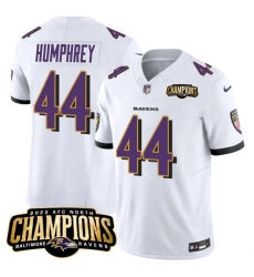 Men's Baltimore Ravens #44 Marlon Humphrey White 2023 F.U.S.E. AFC North Champions Vapor Limited Football Stitched Jersey