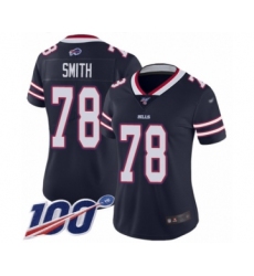 Women's Buffalo Bills #78 Bruce Smith Limited Navy Blue Inverted Legend 100th Season Football Jersey