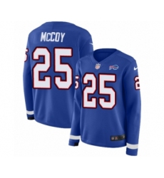 Women's Nike Buffalo Bills #25 LeSean McCoy Limited Royal Blue Therma Long Sleeve NFL Jersey