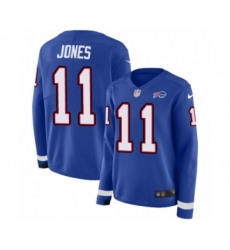 Women's Nike Buffalo Bills #11 Zay Jones Limited Royal Blue Therma Long Sleeve NFL Jersey