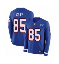 Men's Nike Buffalo Bills #85 Charles Clay Limited Royal Blue Therma Long Sleeve NFL Jersey