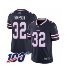 Youth Buffalo Bills #32 O. J. Simpson Limited Navy Blue Inverted Legend 100th Season Football Jersey