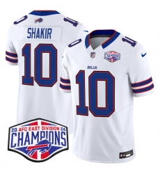 Men's Buffalo Bills #10 Khalil Shakir White F.U.S.E. 2024 AFC East Division Champions Vapor Limited Stitched Football Jersey