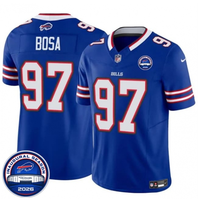 Men's Buffalo Bills #97 Joey Bosa Blue F.U.S.E. 2026 Inaugural Season at Highmark Stadium Football Stitched Jersey