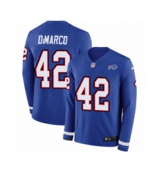 Youth Nike Buffalo Bills #42 Patrick DiMarco Limited Royal Blue Therma Long Sleeve NFL Jersey