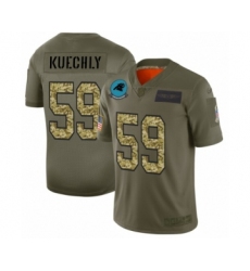 Men's Carolina Panthers #59 Luke Kuechly 2019 Olive Camo Salute to Service Limited Jersey