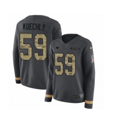 Women's Nike Carolina Panthers #59 Luke Kuechly Limited Black Salute to Service Therma Long Sleeve NFL Jersey
