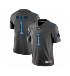 Men's Carolina Panthers #1 Cam Newton Limited Gray Static Fashion Limited Football Jersey