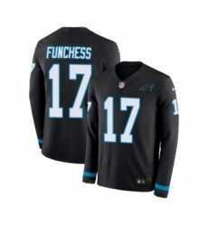 Men's Nike Carolina Panthers #17 Devin Funchess Limited Black Therma Long Sleeve NFL Jersey