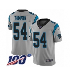 Men's Carolina Panthers #54 Shaq Thompson Silver Inverted Legend Limited 100th Season Football Jersey