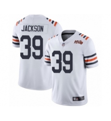 Men's Chicago Bears #39 Eddie Jackson White 100th Season Limited Football Jersey