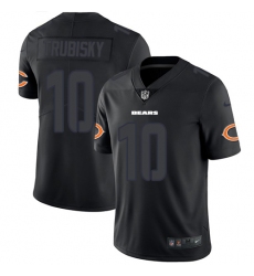 Men's Nike Chicago Bears #10 Mitchell Trubisky Limited Black Rush Impact NFL Jersey
