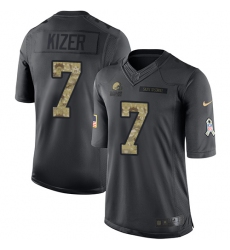 Youth Nike Cleveland Browns #7 DeShone Kizer Limited Black 2016 Salute to Service NFL Jersey