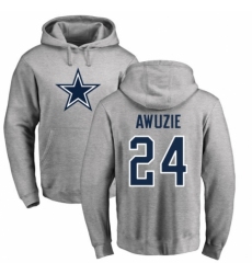 NFL Nike Dallas Cowboys #24 Chidobe Awuzie Ash Name & Number Logo Pullover Hoodie