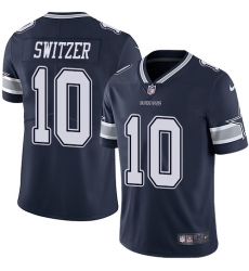 Youth Nike Dallas Cowboys #10 Ryan Switzer Navy Blue Team Color Vapor Untouchable Limited Player NFL Jersey