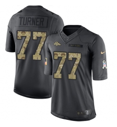 Men's Nike Denver Broncos #77 Billy Turner Limited Black 2016 Salute to Service NFL Jersey