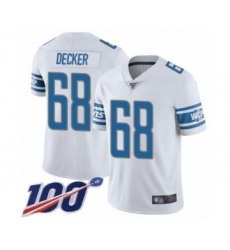 Men's Detroit Lions #68 Taylor Decker White Vapor Untouchable Limited Player 100th Season Football Jersey