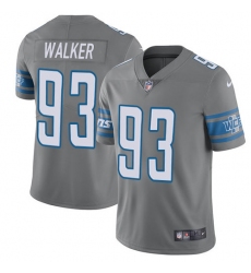 Men's Nike Detroit Lions #93 Tyrunn Walker Limited Steel Rush NFL Jersey