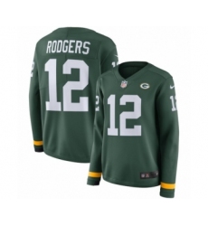 Youth Nike Green Bay Packers #12 Aaron Rodgers Limited Green Therma Long Sleeve NFL Jersey