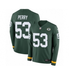 Men's Nike Green Bay Packers #53 Nick Perry Limited Green Therma Long Sleeve NFL Jersey