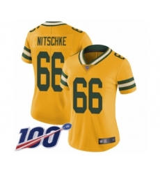 Women's Green Bay Packers #66 Ray Nitschke Limited Gold Rush Vapor Untouchable 100th Season Football Jersey