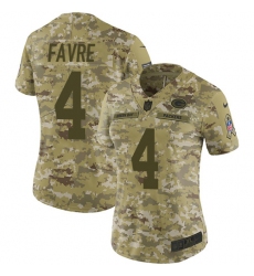 Women's Nike Green Bay Packers #4 Brett Favre Limited Camo 2018 Salute to Service NFL Jersey
