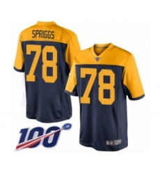 Men's Green Bay Packers #78 Jason Spriggs Limited Navy Blue Alternate 100th Season Football Jersey