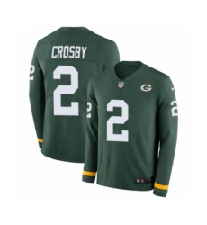 Men's Nike Green Bay Packers #2 Mason Crosby Limited Green Therma Long Sleeve NFL Jersey