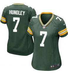 Women's Nike Green Bay Packers #7 Brett Hundley Game Green Team Color NFL Jersey