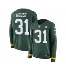 Women's Nike Green Bay Packers #31 Davon House Limited Green Therma Long Sleeve NFL Jersey