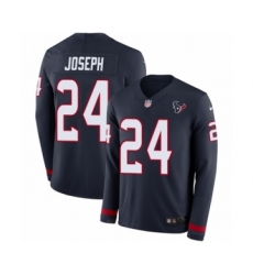 Men's Nike Houston Texans #28 Alfred Blue Limited Navy Blue Therma Long Sleeve NFL Jersey