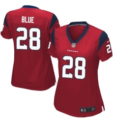 Women's Nike Houston Texans #28 Alfred Blue Game Red Alternate NFL Jersey