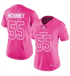 Women's Nike Houston Texans #55 Benardrick McKinney Limited Pink Rush Fashion NFL Jersey